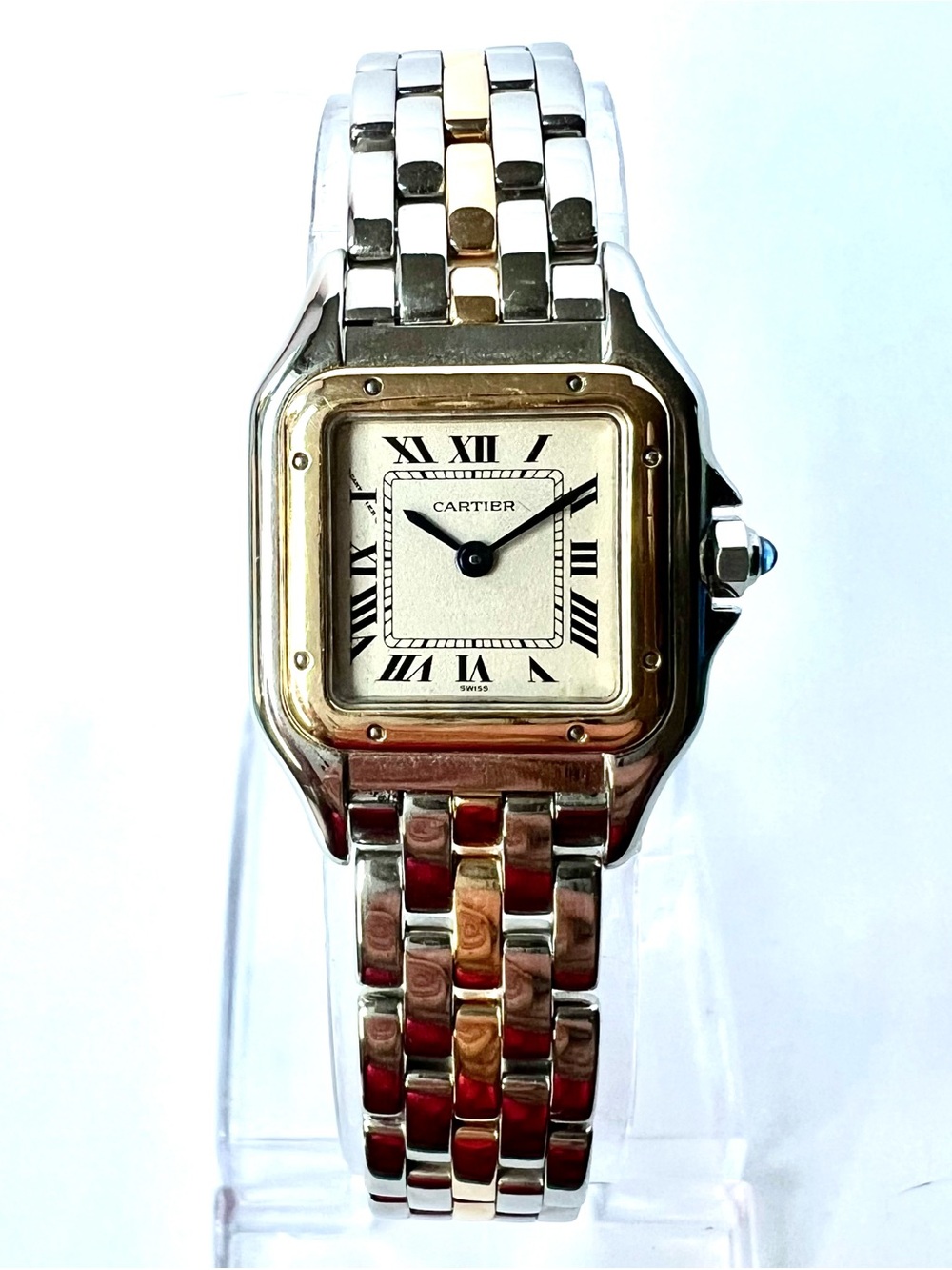 CARTIER PANTHERE Quartz 23mm 1 Row Gold Watch Cream Dial